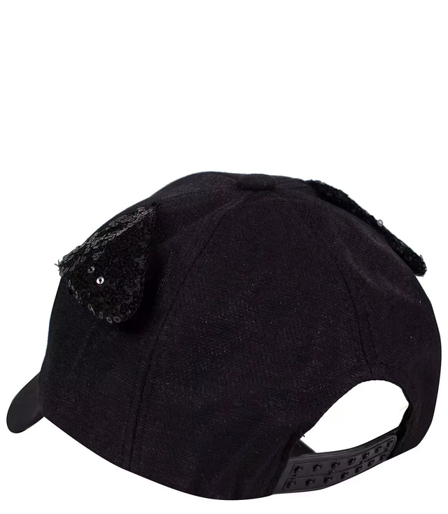 Children's hat with a cat and sequins visor