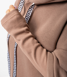 Women's sweatshirt with longer back and ribbed hem VERONICA