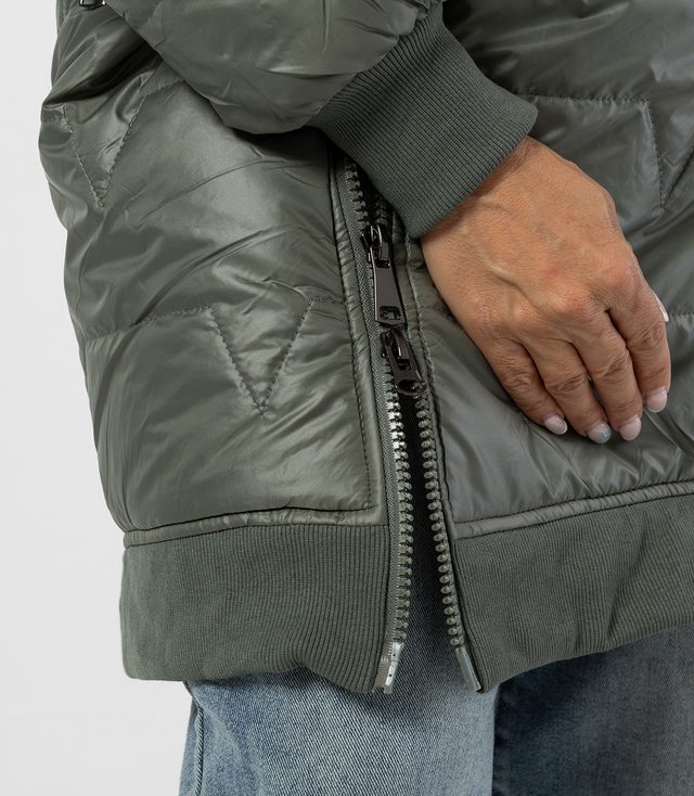 Long jacket with quilting and side slits ROMA
