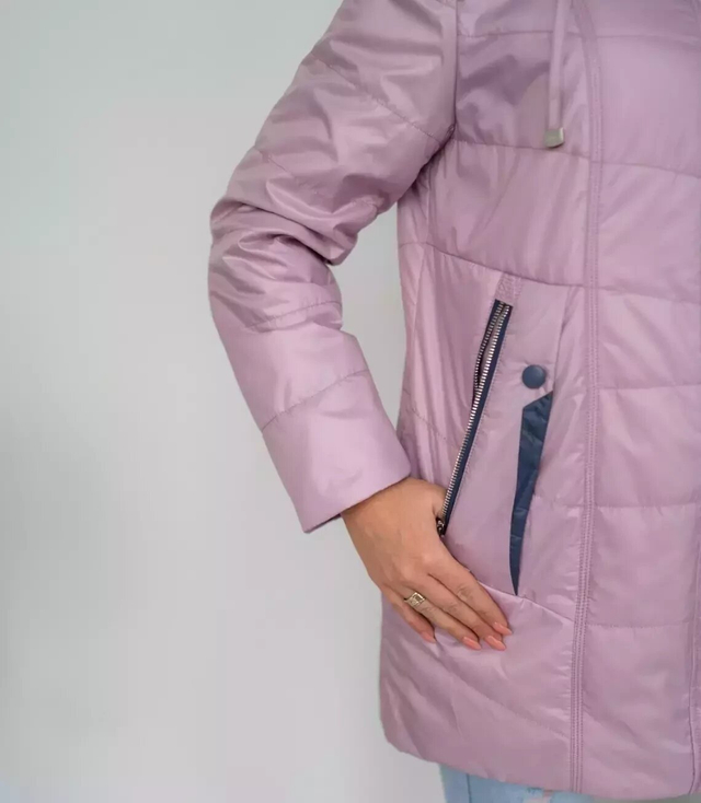 Women's transitional jacket with a quilted hood IZA