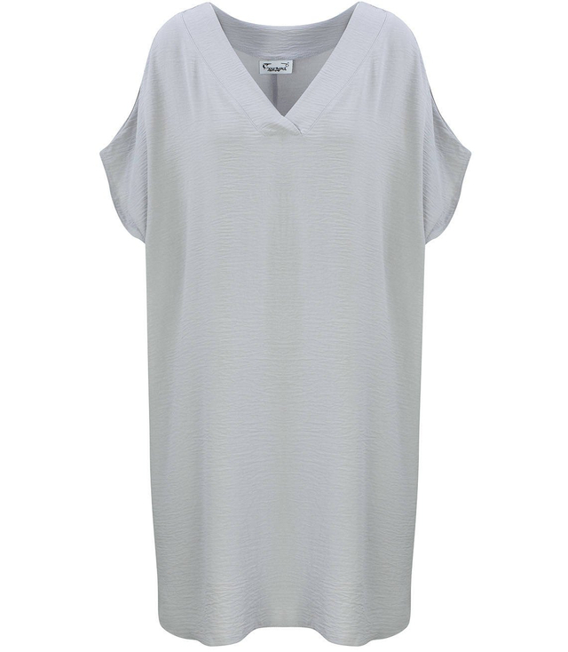 Smooth, loose and comfortable basic mini tunic dress