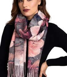 Square shawl scarf for women with tassels AGRAFKA