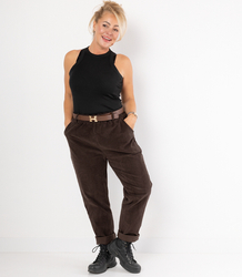 Corduroy chinos pants with belt CITY SOFT