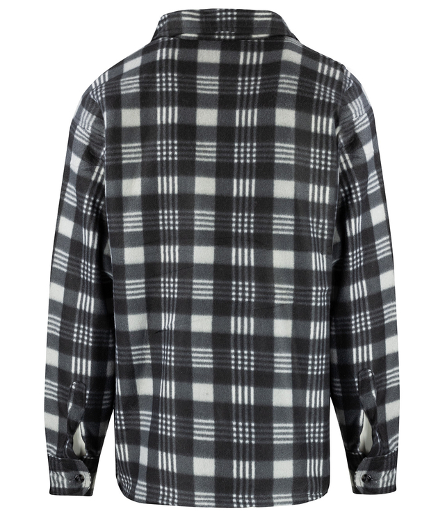 Warm fleece checked men's shirt insulated with faux fur