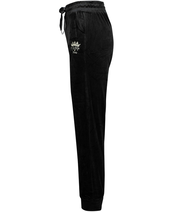 Velour tie sweatpants with embroidery LAILA