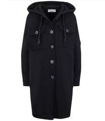 Warm long sweatshirt cotton shirt jacket