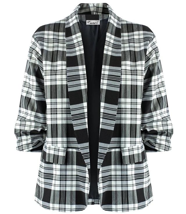 ELENA loose checked suit jacket