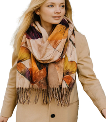 Square shawl scarf for women with tassels AGRAFKA