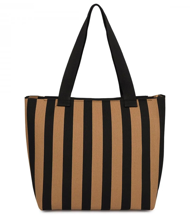 Stylish striped handbag classic elegance with a retro touch