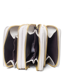 Small rectangular mini clutch bag 3 compartments 2 straps