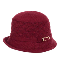 Women's hat with decorative strap and buckle