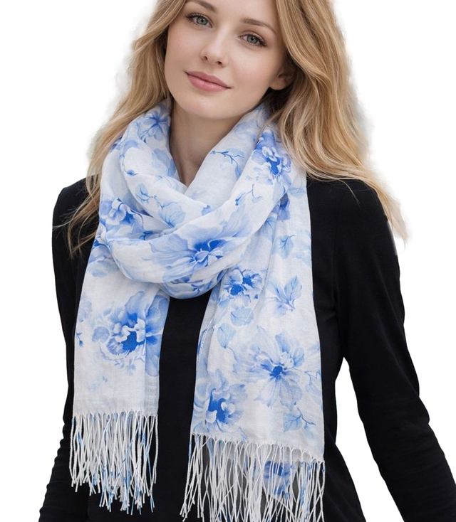 Women's floral pattern scarf 180x70