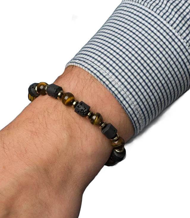 Men's bracelet with natural stones