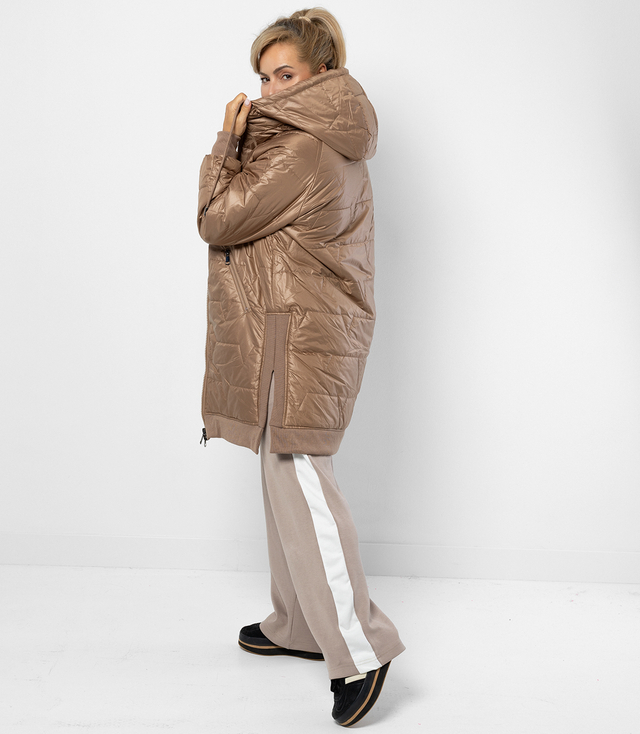 Long jacket with quilting and side slits ROMA