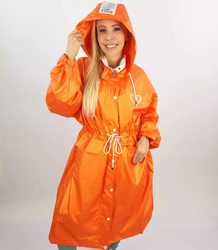 Lightweight longer raincoat parka