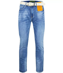 Classic men's jeans pants with belt