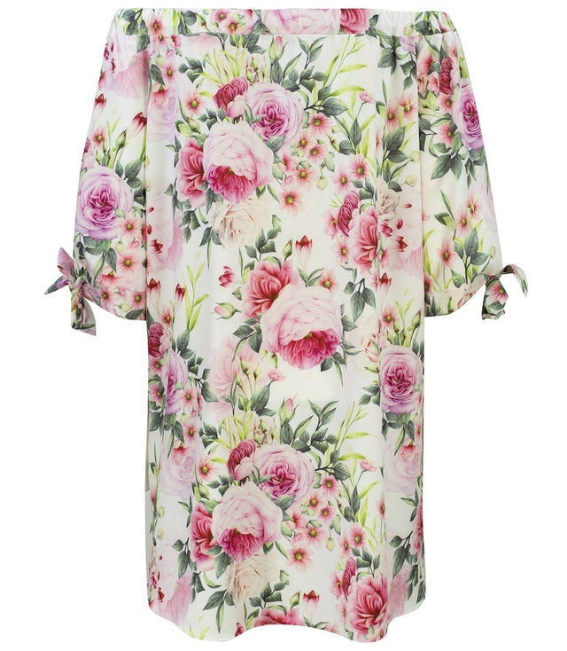 Spanish tunic mini dress with beautiful flowers
