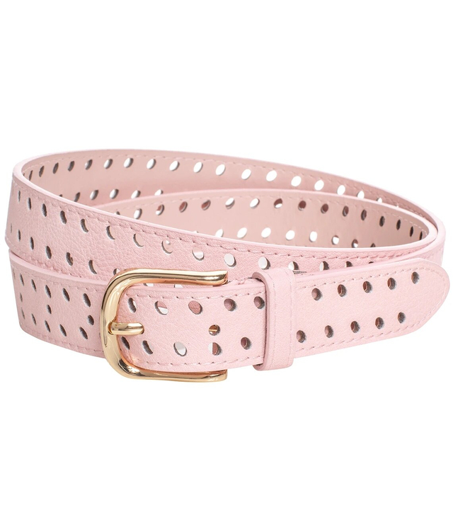 Women's eco leather belt with decorative holes 3 cm