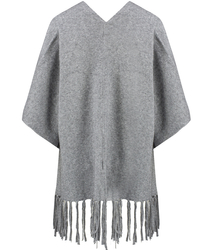 Poncho cape with decorative tassels warm elegant MILENA