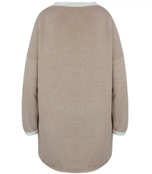 Cardigan straight sweater with white piping LUCY