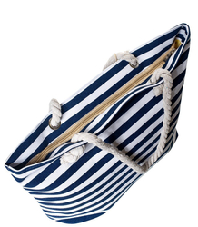 Large beach beach bag picnic shopper striped