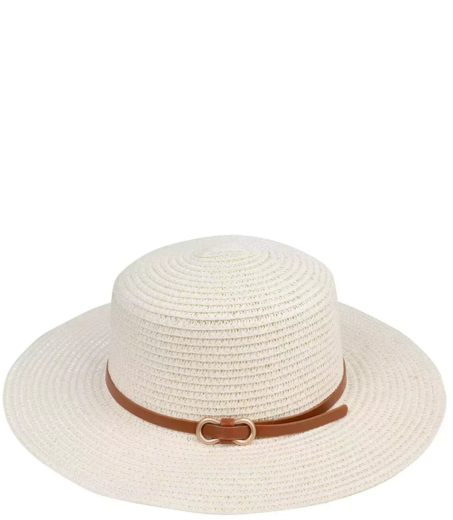 Women's raffia straw hat with classic strap