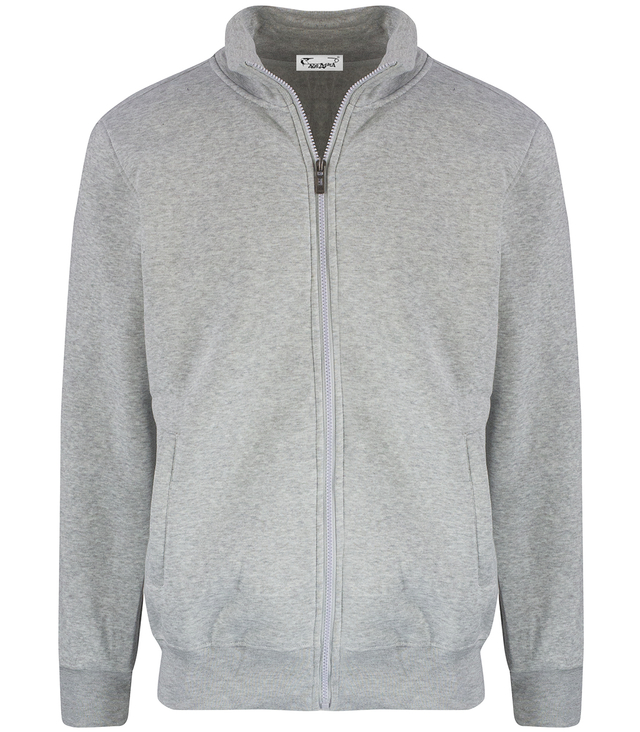 Men's warm, thick zipped sweatshirt with a stand-up collar