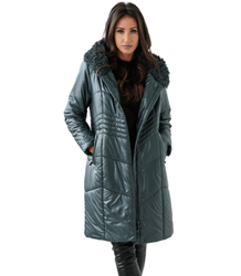 Long elegant quilted insulated women's winter coat MARIA