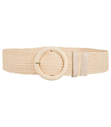 Braided women's belt with large buckle