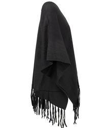 Poncho cape with decorative tassels warm elegant MILENA