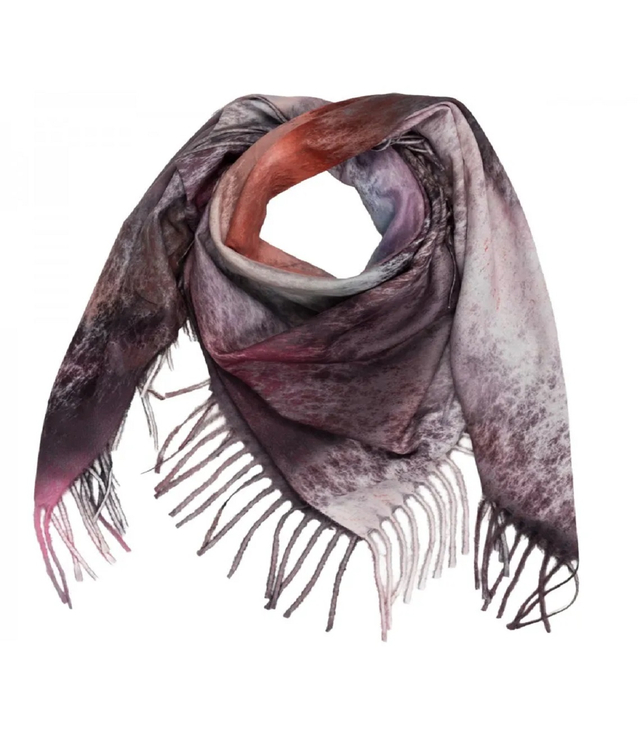 Modna wielokolorowa chusta szal szalik z frędzlami