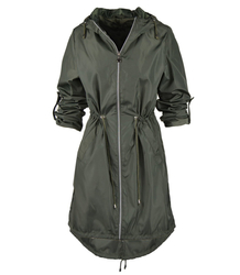 Light longer parka coat windbreaker hood