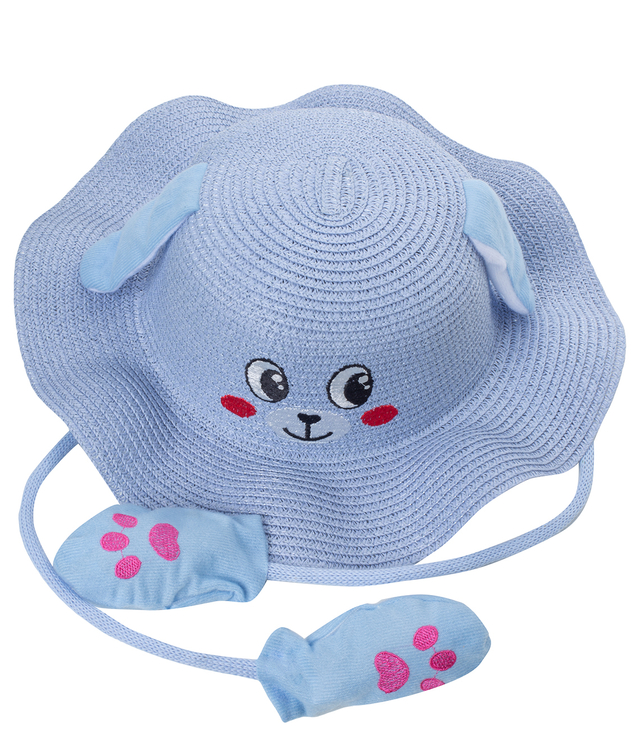 Children's hat with a dog's face and lifting ears