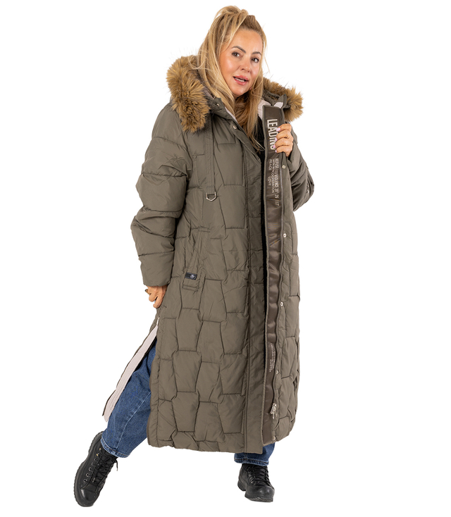 Długa kurtka pikowany płaszcz zimowy URBAN LONG PUFF PLUS SIZE