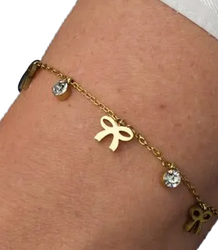 Elegant gold women's steel bracelet