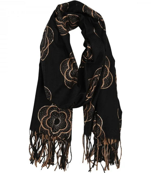 Warm scarf Elegant tassel flowers soft Phenomenal 180x75 cm