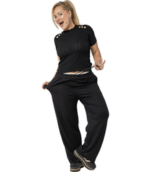 Comfortable sweatpants made of soft material with white insert at the waist LUNA