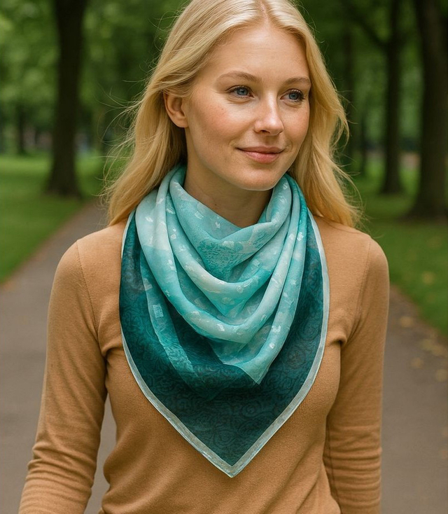 Elegant women's scarf with an insane 70x70 pattern