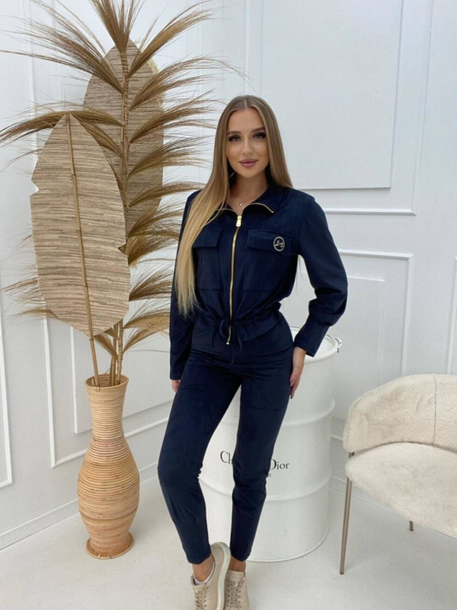 Track suit, suede sweatshirt and pants set