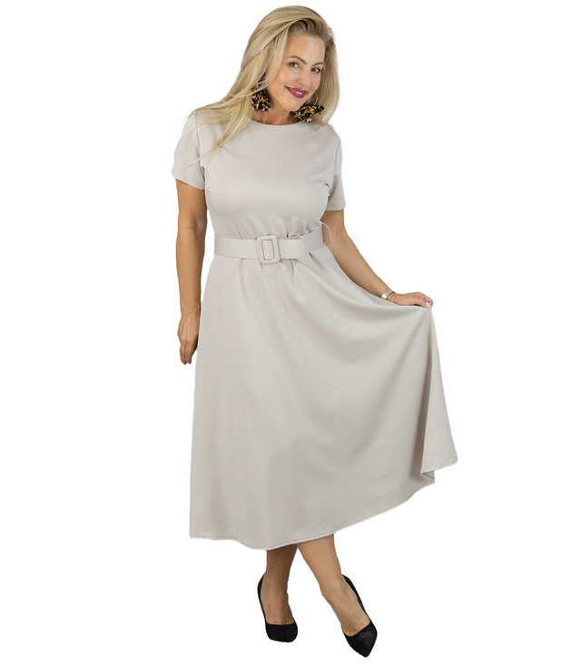 Classic strapless dress flared midi ELISE