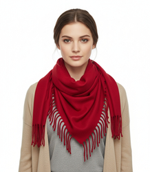 One-color shaik shawl with tassels STELLA