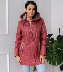 Women's transitional jacket with a quilted hood IZA