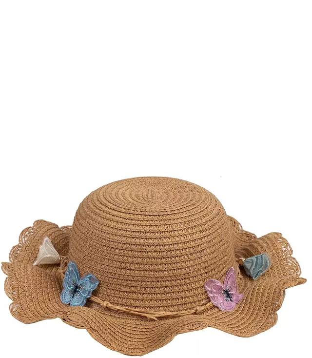 A charming set of hat butterflies flowers + handbag