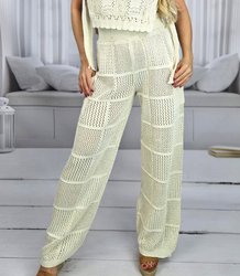 Women's Wide Long Trousers with Eyelets Perfect for summer