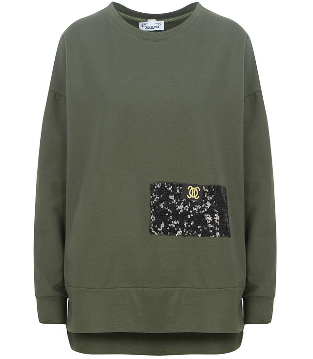 Wygodna BLUZA z przedłużanym Tyłem CEKINY