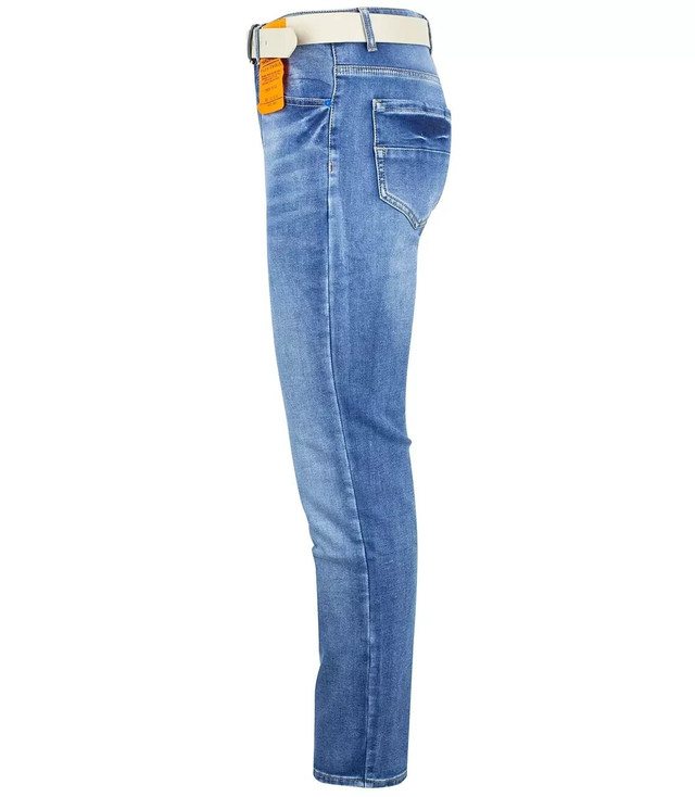 Classic men's jeans pants with belt