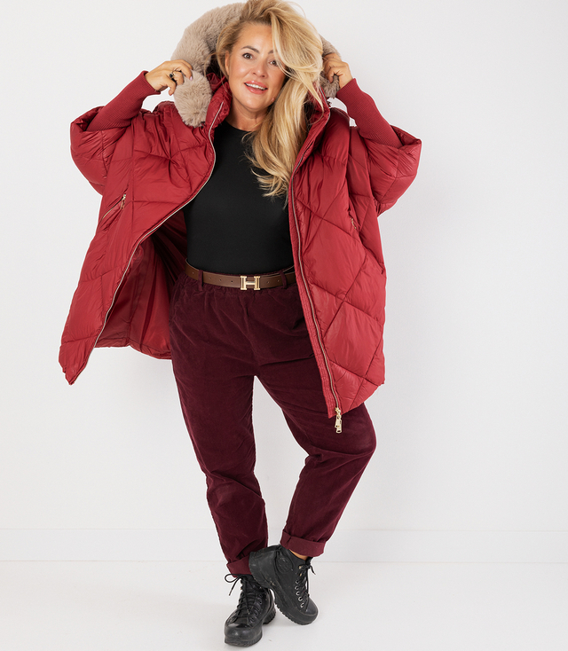 Winter oversize jacket with hood and fur NORDIC PUFF