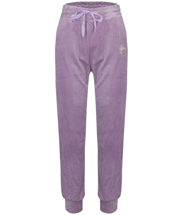 Velour tie sweatpants with embroidery LAILA