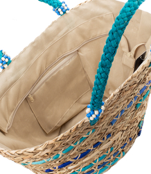 Mega large summer bag braided basket with lining 