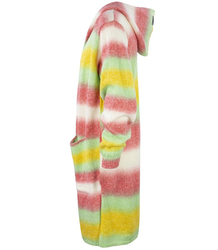 Długi GRUBY sweter KARDIGAN bufiasty Rękaw